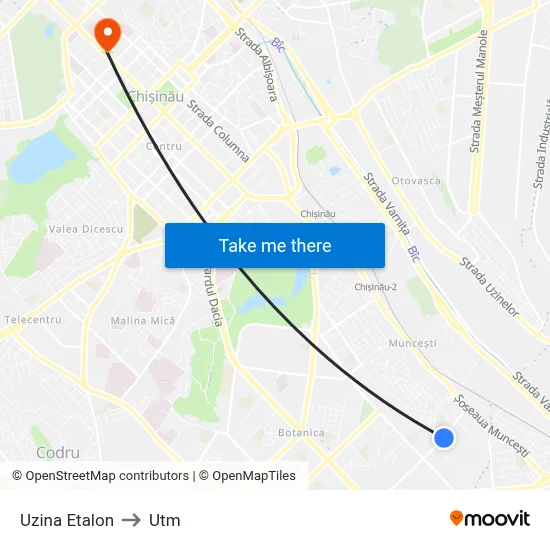 Uzina Etalon to Utm map