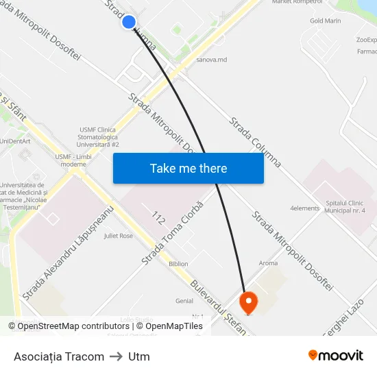 Asociația Tracom to Utm map
