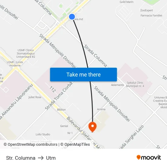 Str. Columna to Utm map
