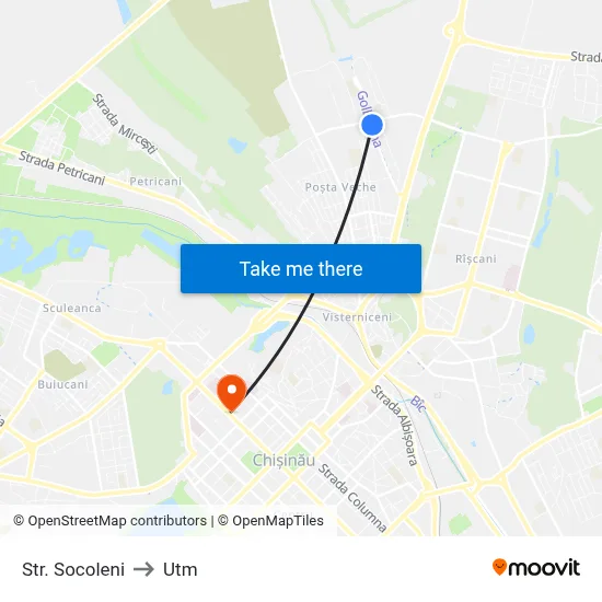Str. Socoleni to Utm map