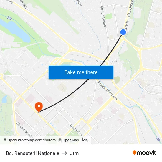 Bd. Renașterii Naționale to Utm map