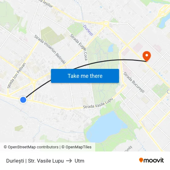 Durlești | Str. Vasile Lupu to Utm map