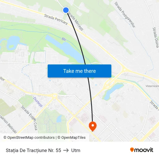 Stația De Tracțiune Nr. 55 to Utm map