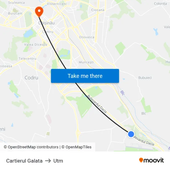 Cartierul Galata to Utm map