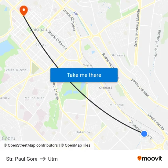 Str. Paul Gore to Utm map