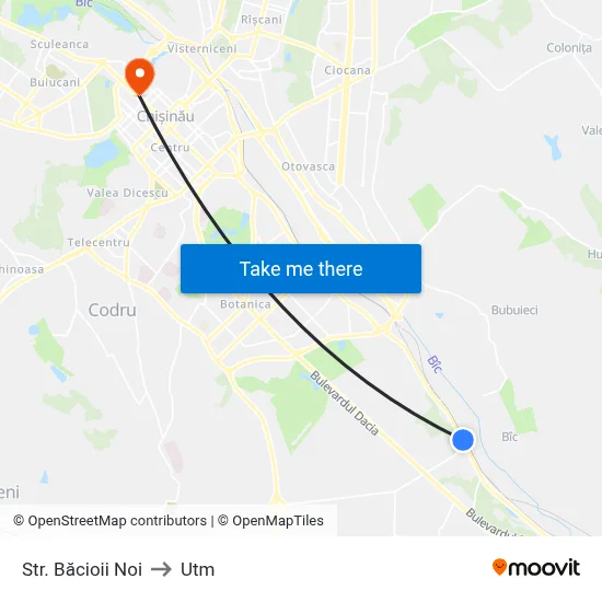 Str. Băcioii Noi to Utm map