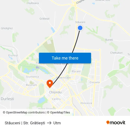 Stăuceni | Str. Grătiești to Utm map