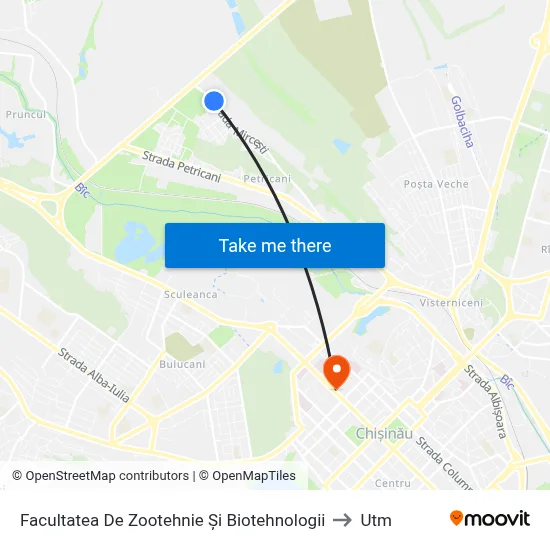 Facultatea De Zootehnie Și Biotehnologii to Utm map
