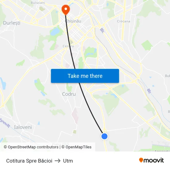 Cotitura Spre Băcioi to Utm map