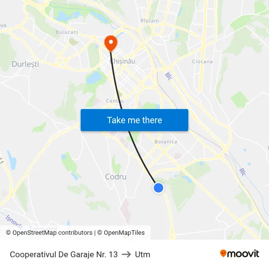 Cooperativul De Garaje Nr. 13 to Utm map
