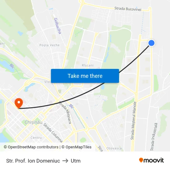 Str. Prof. Ion Domeniuc to Utm map