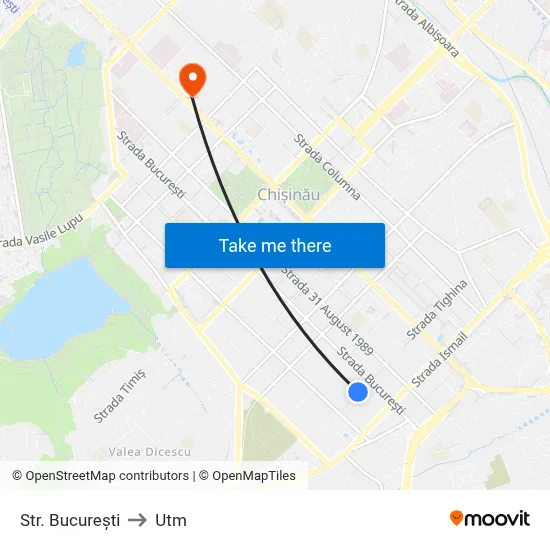 Str. București to Utm map