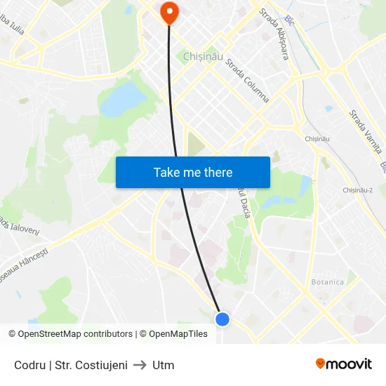 Codru | Str. Costiujeni to Utm map
