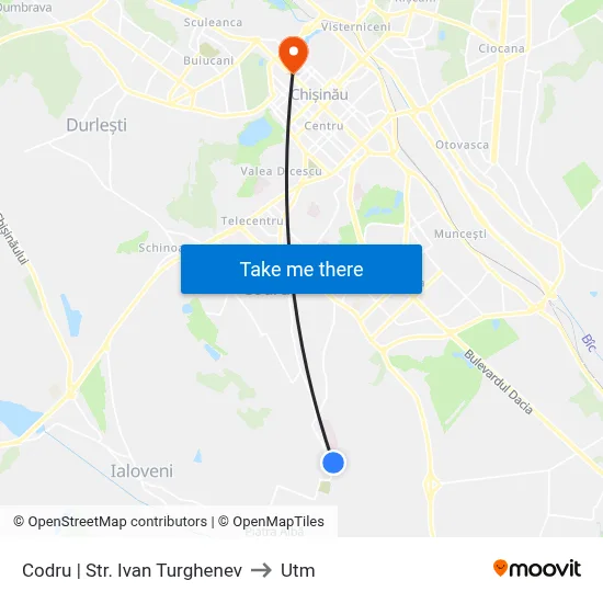Codru | Str. Ivan Turghenev to Utm map