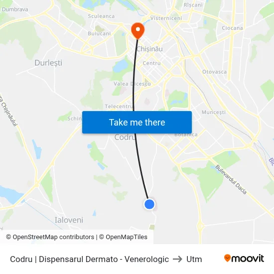 Codru | Dispensarul Dermato - Venerologic to Utm map