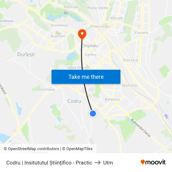 Codru | Insitututul Științifico - Practic to Utm map