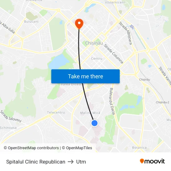 Spitalul Clinic Republican to Utm map