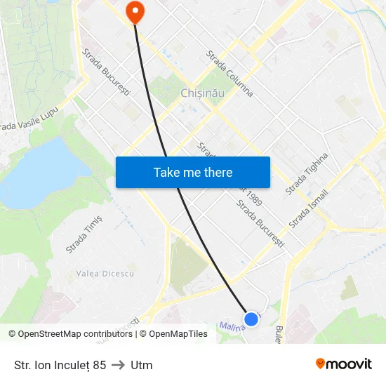 Str. Ion Inculeț 85 to Utm map