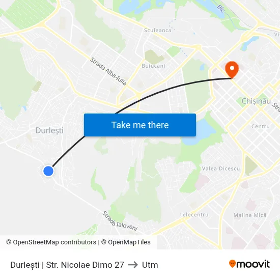Durlești | Str. Nicolae Dimo 27 to Utm map