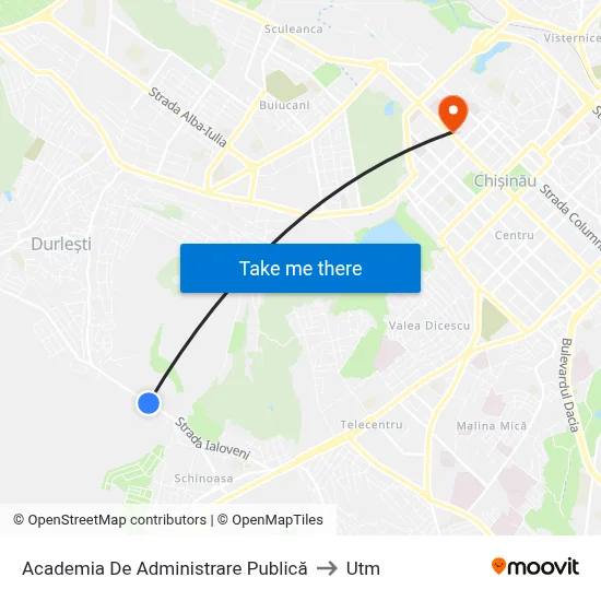 Academia De Administrare Publică to Utm map