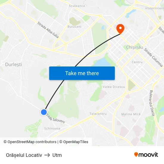 Orășelul Locativ to Utm map