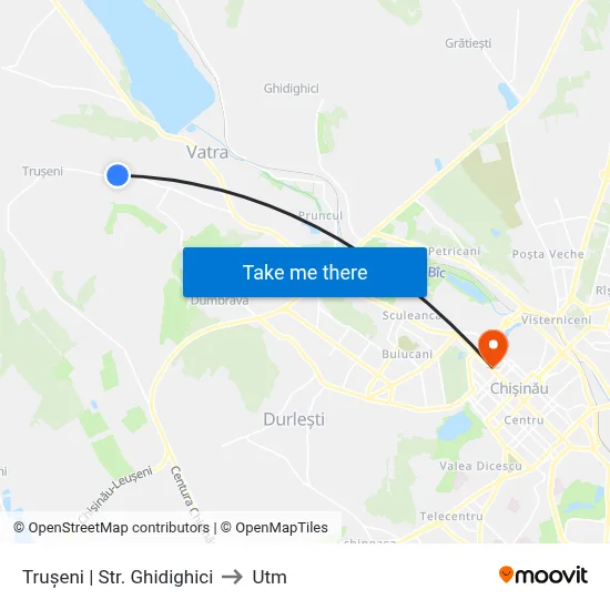 Trușeni | Str. Ghidighici to Utm map