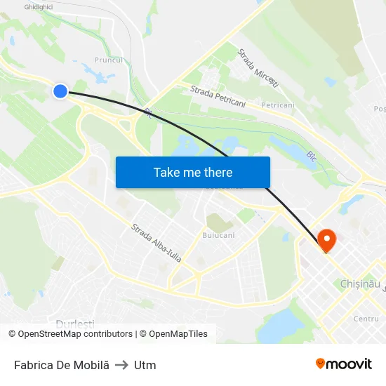 Fabrica De Mobilă to Utm map