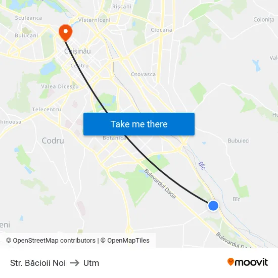 Str. Băcioii Noi to Utm map
