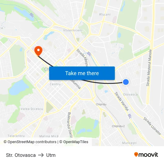 Str. Otovasca to Utm map