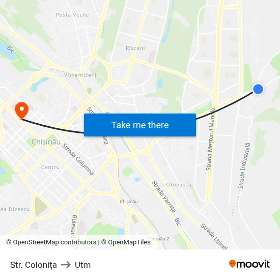 Str. Colonița to Utm map