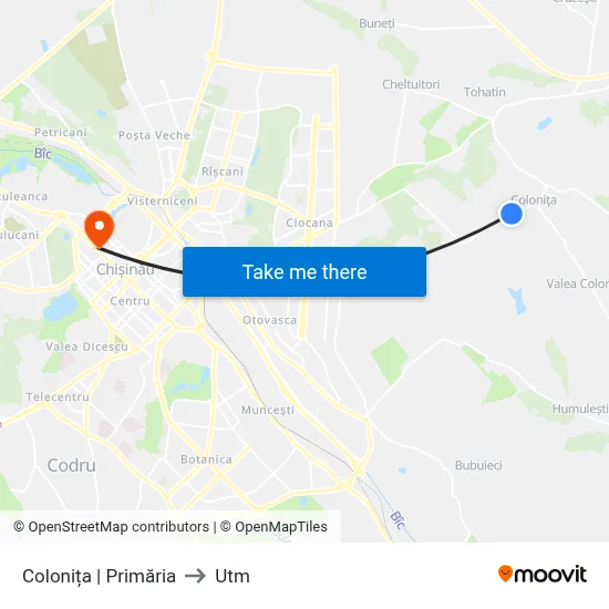 Colonița | Primăria to Utm map