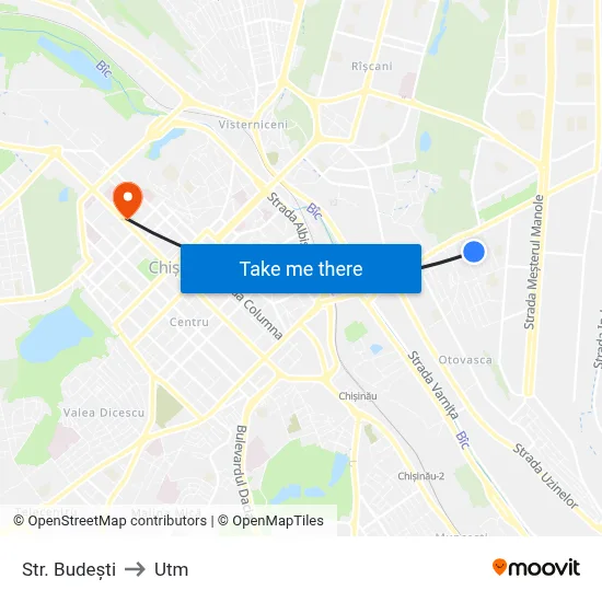 Str. Budești to Utm map