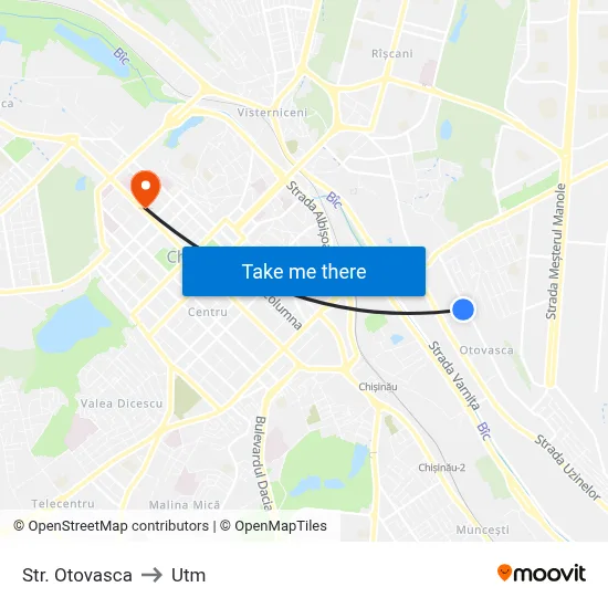 Str. Otovasca to Utm map