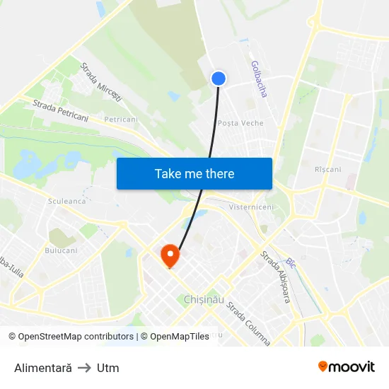 Alimentară to Utm map