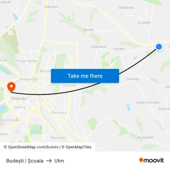 Budești | Școala to Utm map