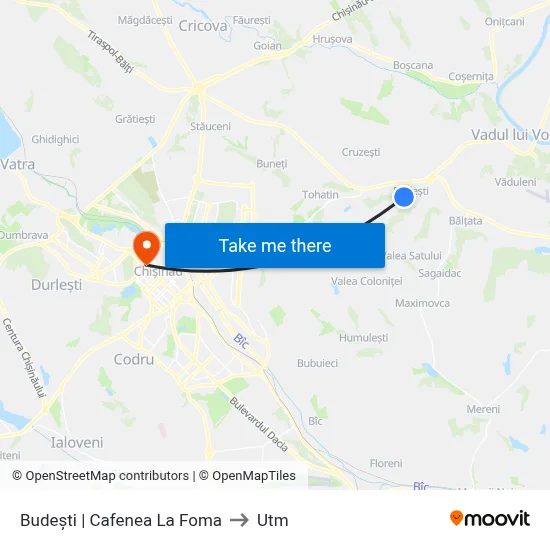 Budești | Cafenea La Foma to Utm map