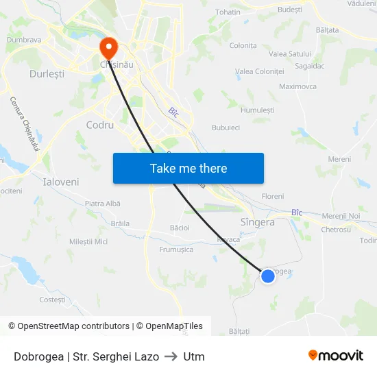 Dobrogea | Str. Serghei Lazo to Utm map