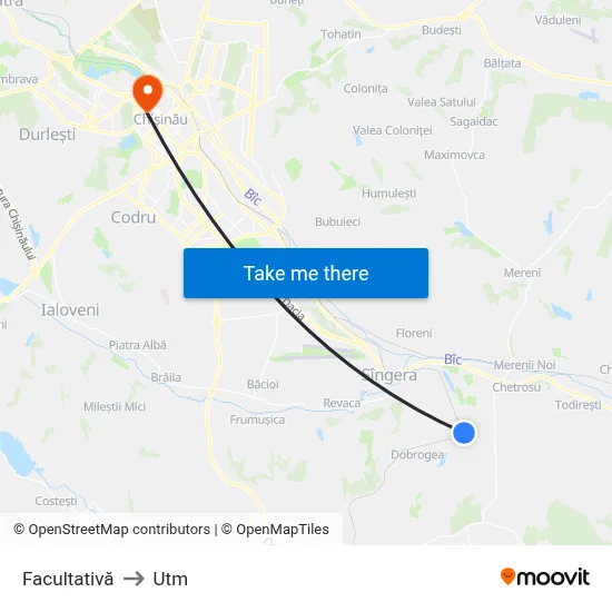 Facultativă to Utm map