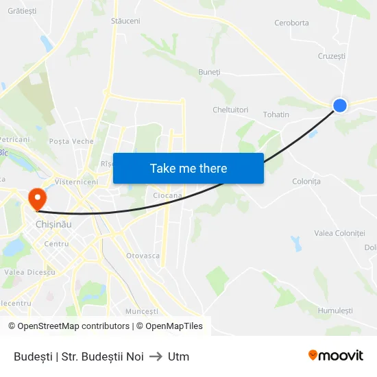 Budești | Str. Budeștii Noi to Utm map