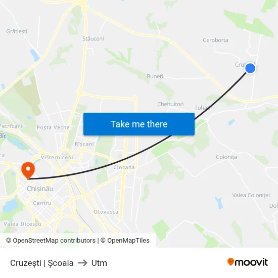 Cruzești | Școala to Utm map