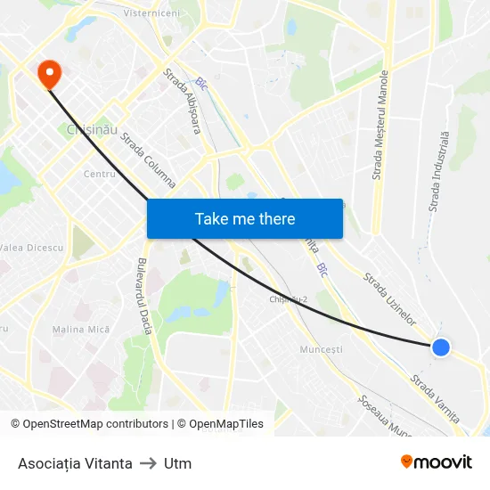 Asociația Vitanta to Utm map