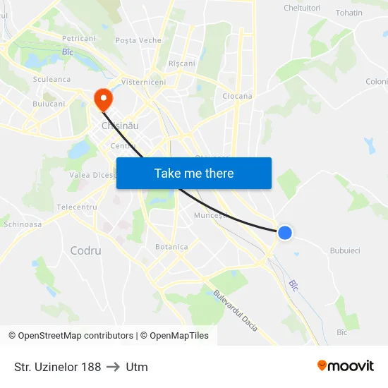 Str. Uzinelor 188 to Utm map