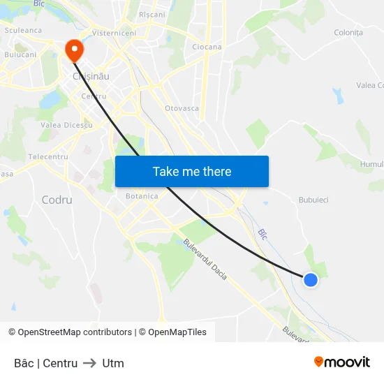 Bâc | Centru to Utm map