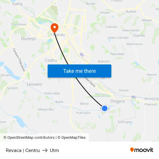 Revaca | Centru to Utm map