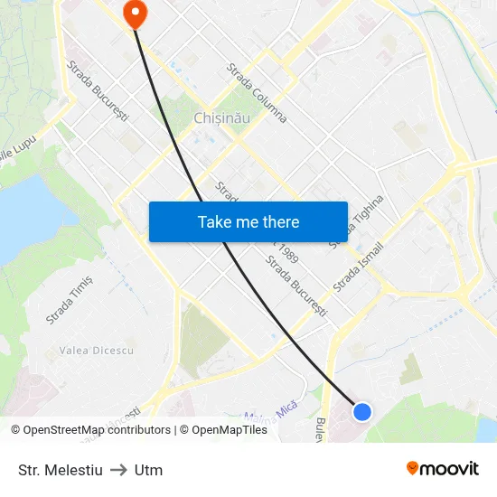 Str. Melestiu to Utm map