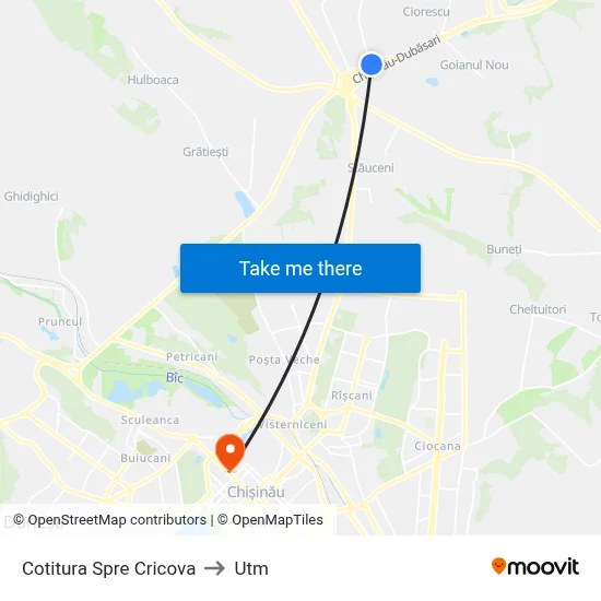Cotitura Spre Cricova to Utm map