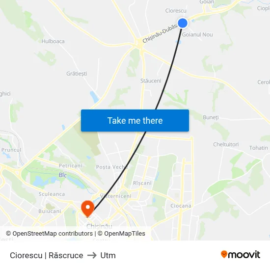 Ciorescu | Răscruce to Utm map