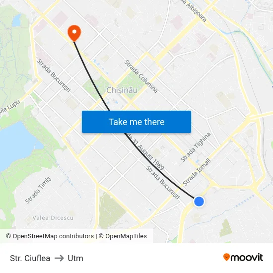 Str. Ciuflea to Utm map