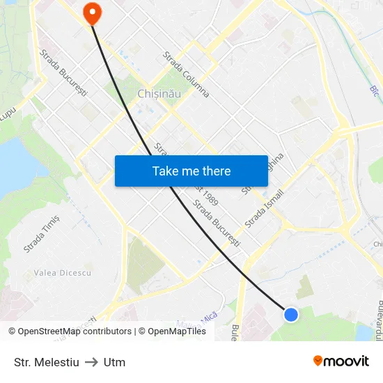 Str. Melestiu to Utm map