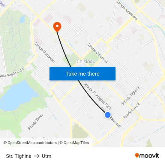 Str. Tighina to Utm map